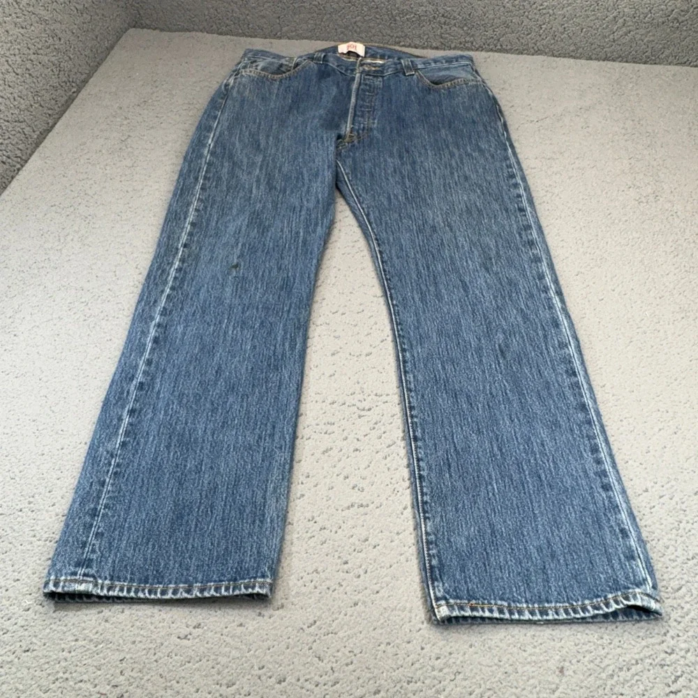 Levis 501 Jeans Mens 36x29 Blue Straight Leg Button Fly Denim Stonewash Original